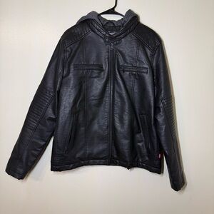 Levi's Black Men's Jersey Hood Racer Jacket
